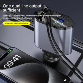 Carregador Veicular Retrátil de 120W