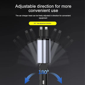 Carregador Veicular Retrátil de 120W
