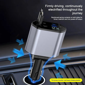 Carregador Veicular Retrátil de 120W
