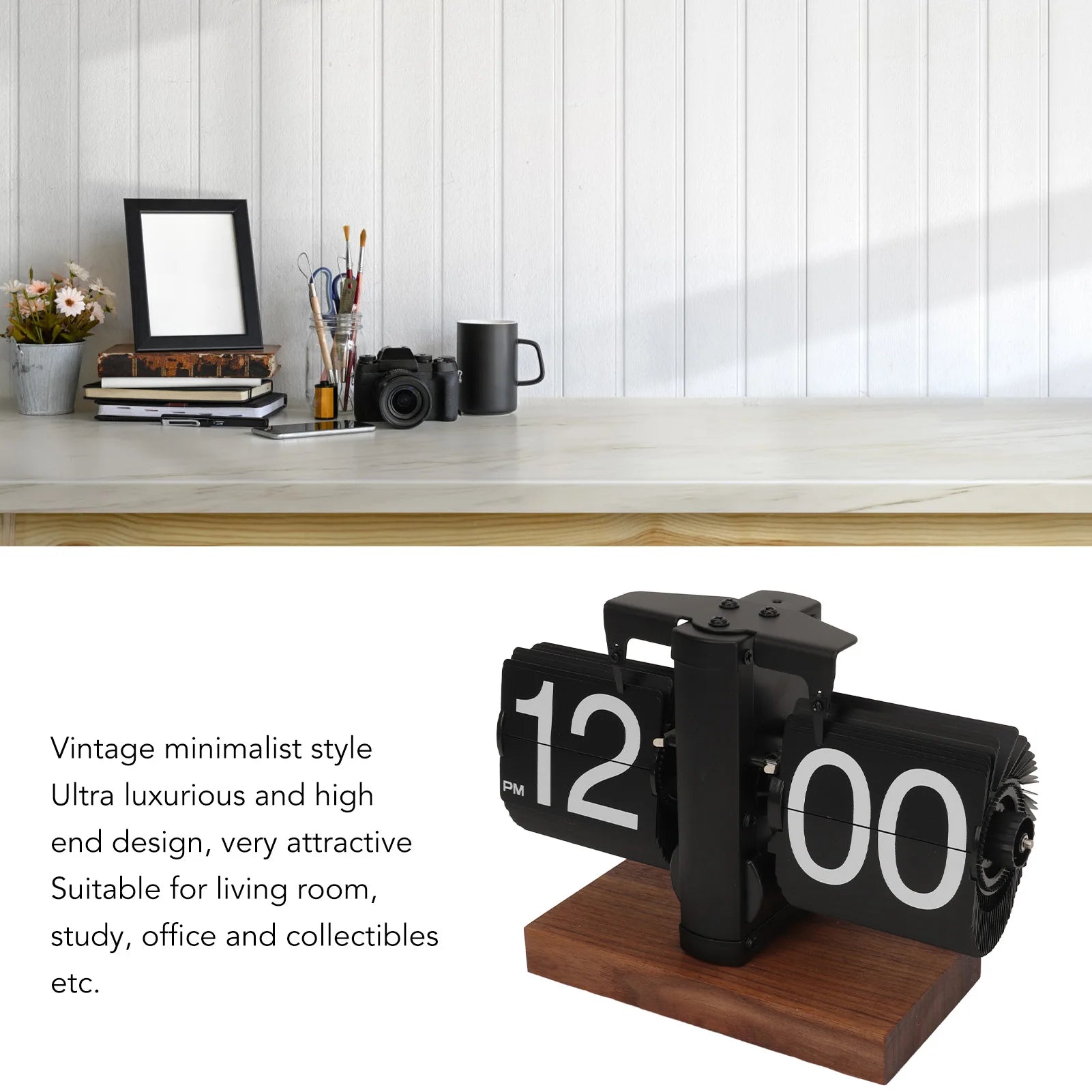 Relógio Flip Retrô para Decoração de Casa e Escritório