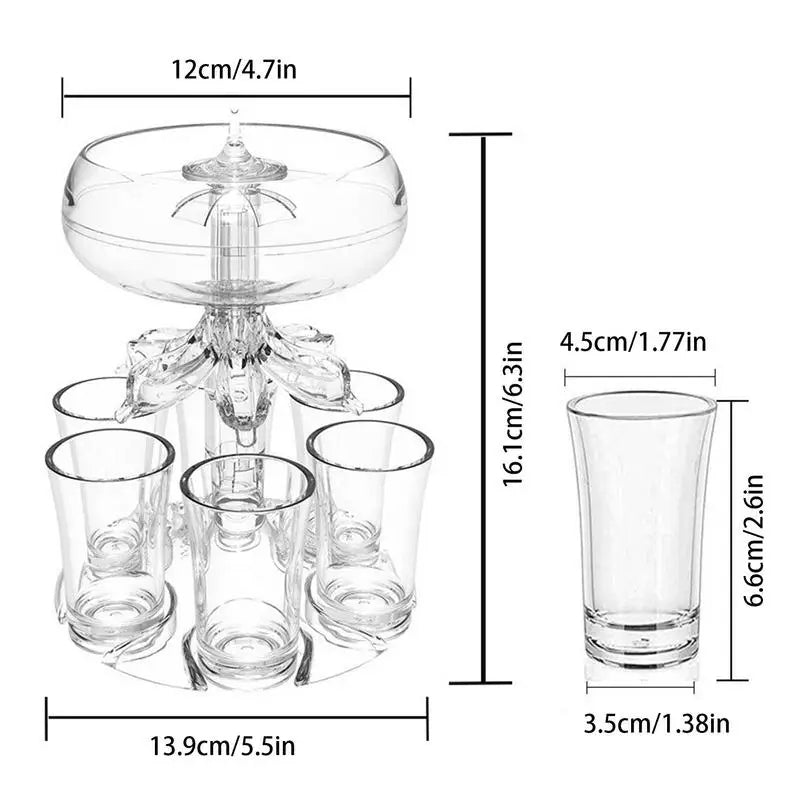 6 Shot Glass Drink Dispenser