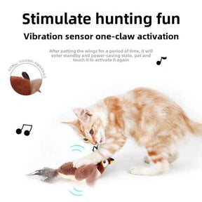 Brinquedo de Pássaro Interativo que Bate as Asas para Gatos