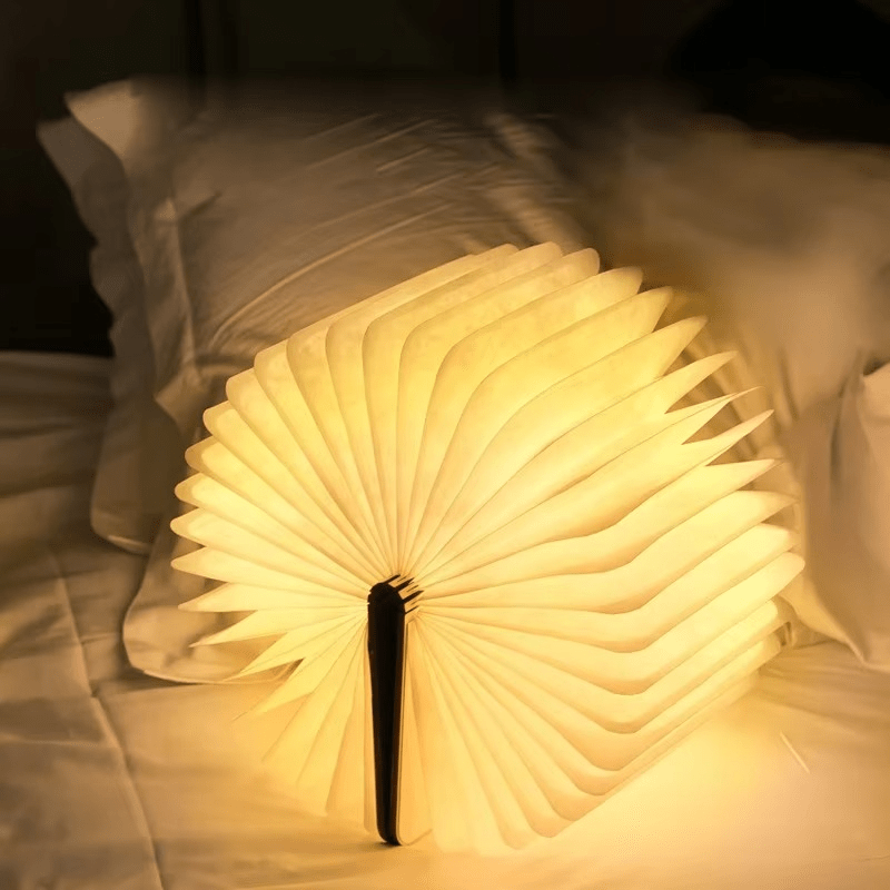 Luminária Livro Dobrável – Luz de Mesa LED Recarregável 360°