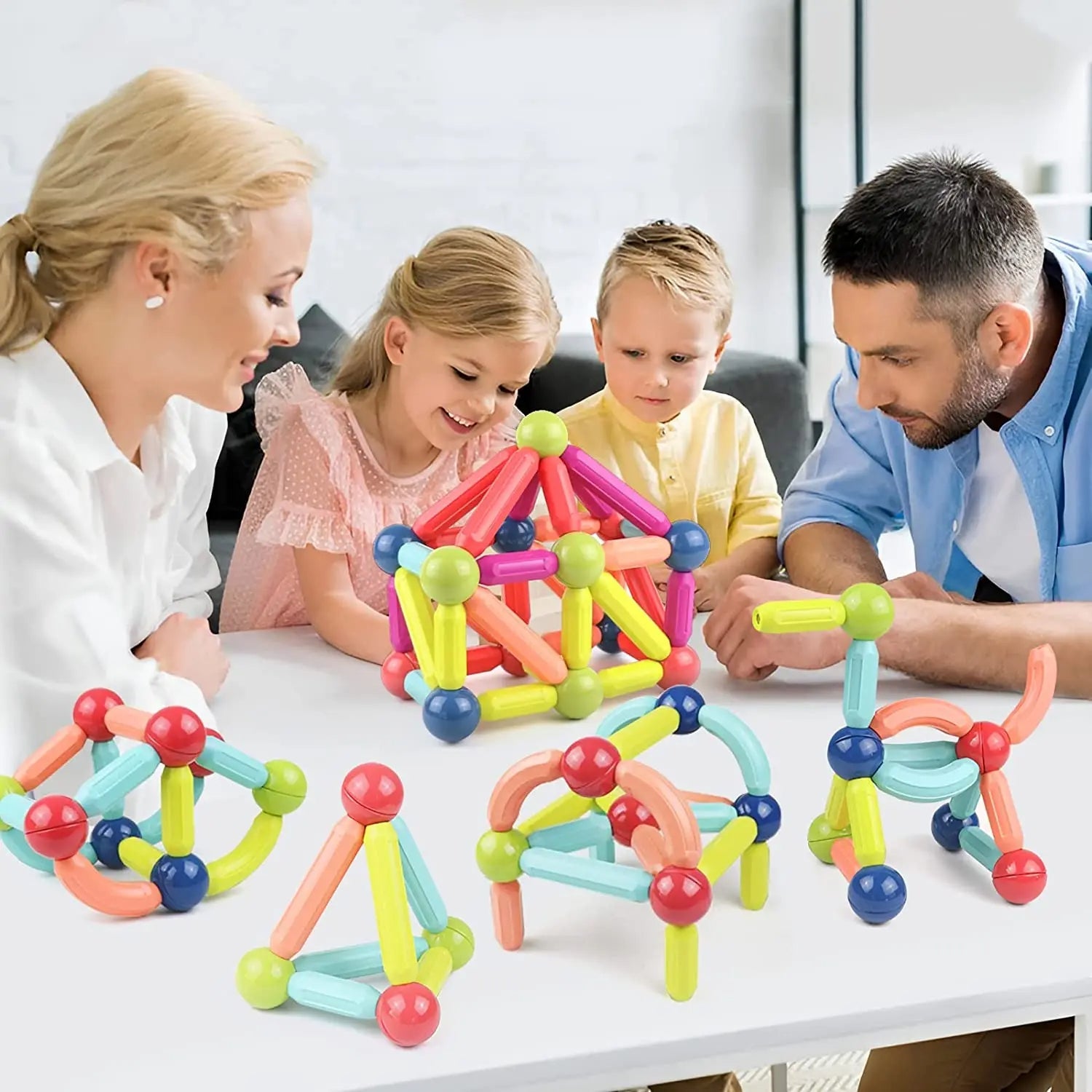 Blocos de Montar Magnéticos | Brinquedos Educativos Montessori