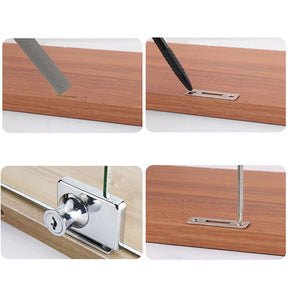 Ferragem de Fechadura para Porta de Vidro Única