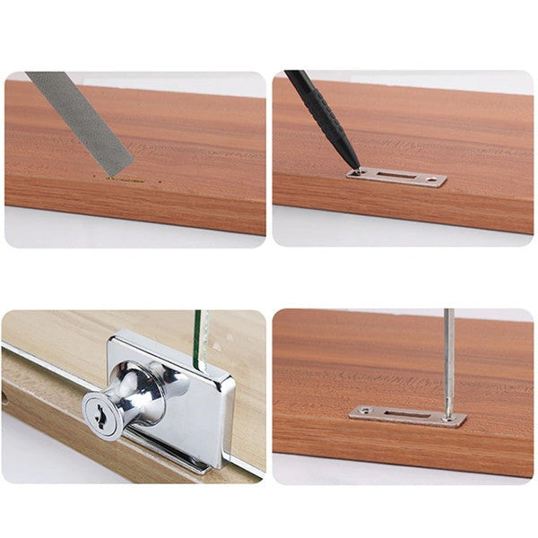Ferragem de Fechadura para Porta de Vidro Única