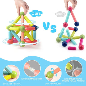 Blocos de Montar Magnéticos | Brinquedos Educativos Montessori