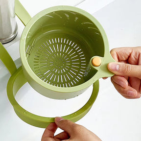 Hanging Drain Basket – Two-Part Filter & One-Click Empty Sink Organizer