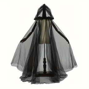 Women’s Layered Tulle Hooded Witch Cape