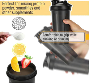 Coqueteleira de 600ml à prova de vazamentos com mixer