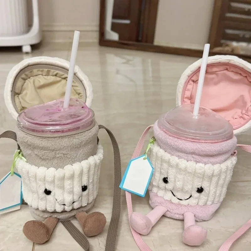 Trendy Coffee Milk Tea Crossbody Bag