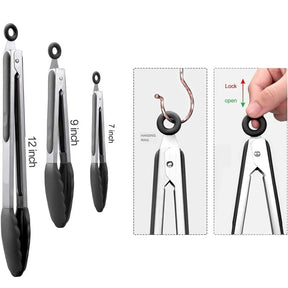 Pinças de Silicone para Cozinha (Conjunto de 3 peças)