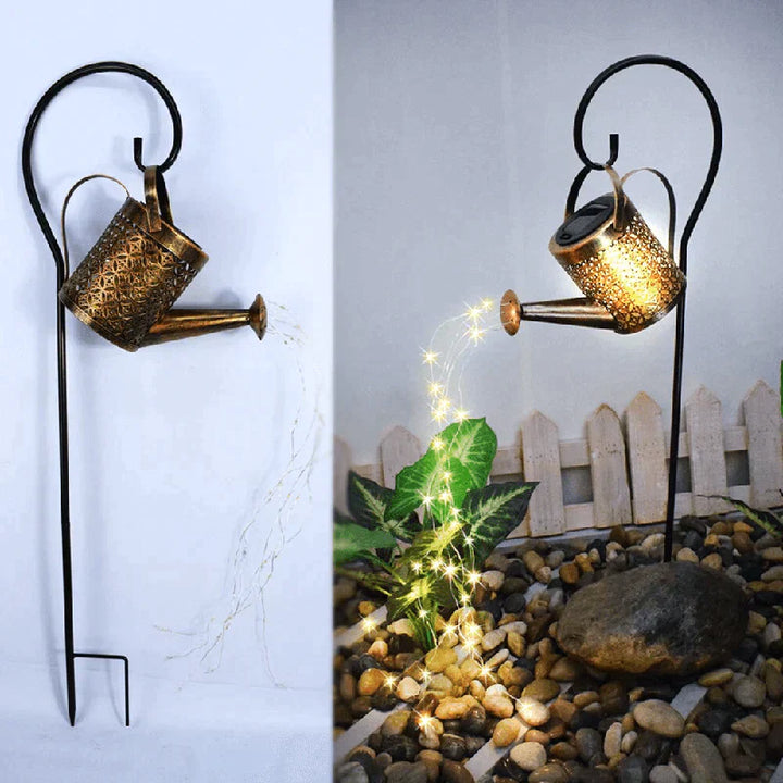 Luminária Solar de Jardim com Design de Regador – Som de Chuva e Decorativa