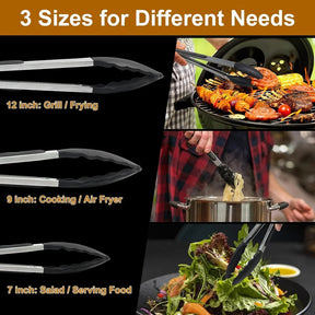 Pinças de Silicone para Cozinha (Conjunto de 3 peças)