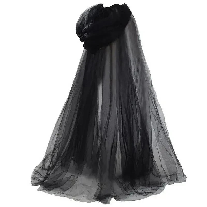 Women’s Layered Tulle Hooded Witch Cape