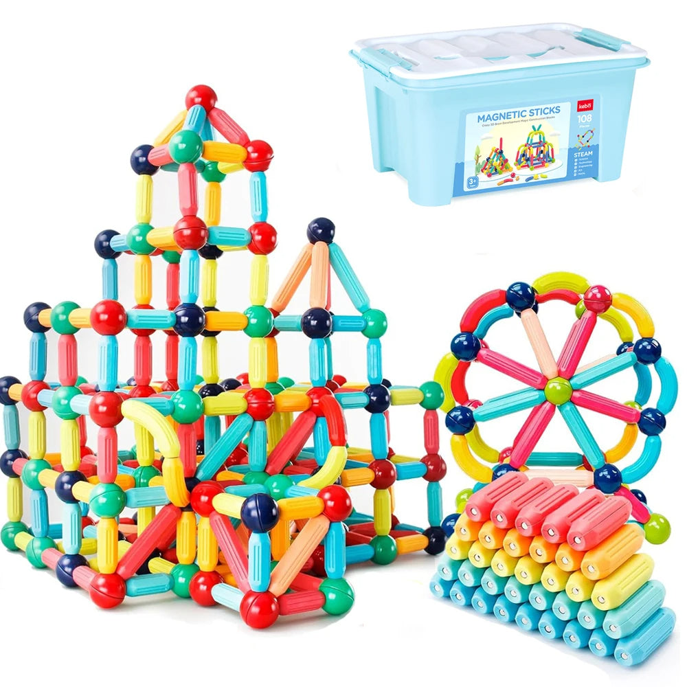 Blocos de Montar Magnéticos | Brinquedos Educativos Montessori