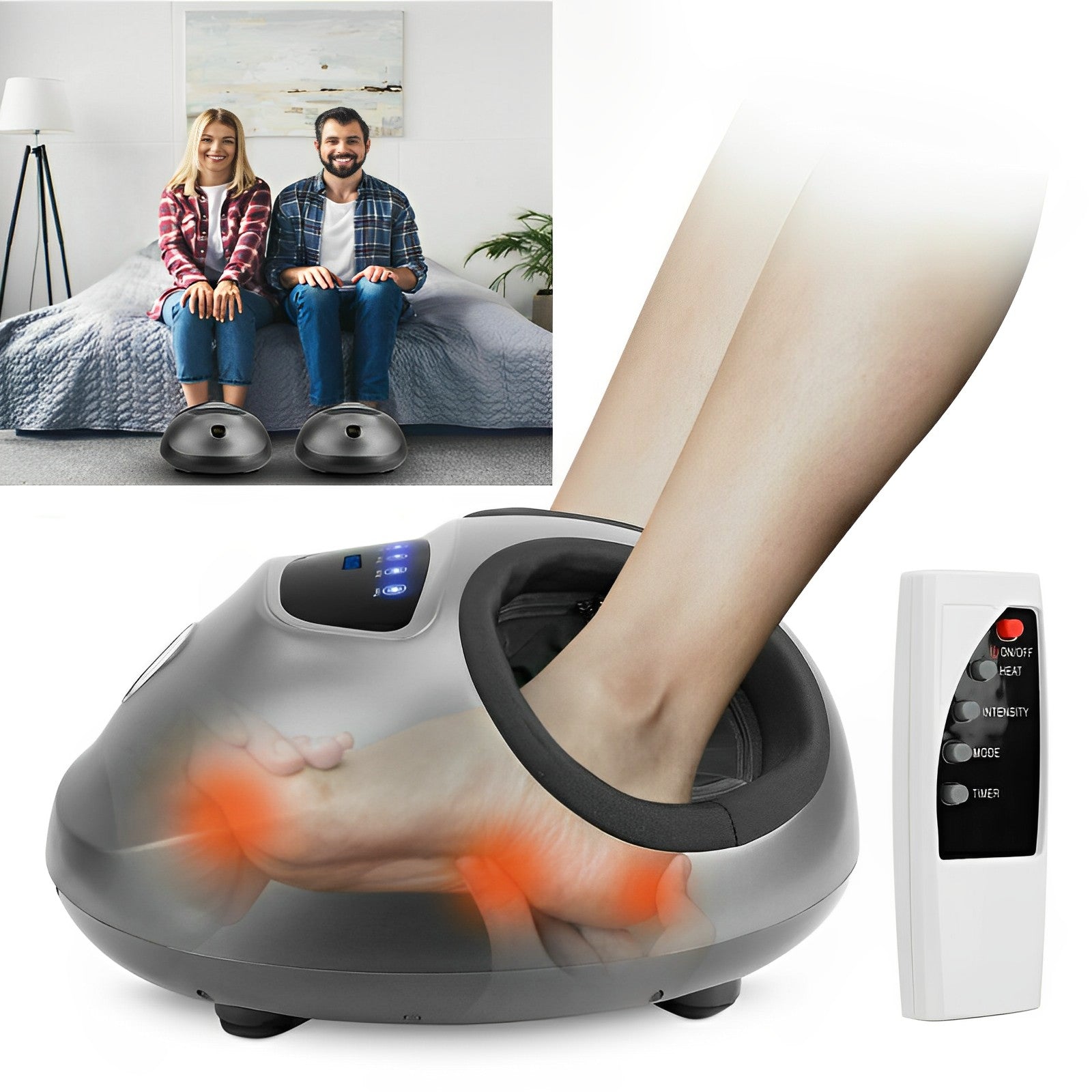 Massageador de Pés Elétrico Shiatsu com Aquecimento