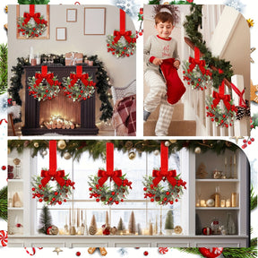 Guirlanda de Natal com Laço Vermelho e Pinha Decoração Festiva