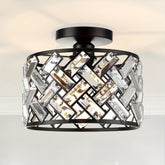 Modern Crystal Semi Flush Mount Ceiling Light | Elegant Decorative Fixture