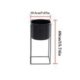 Suporte de Metal para Plantas em Ambientes Internos | Vaso Retangular Moderno Preto
