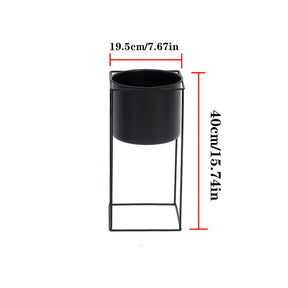 Suporte de Metal para Plantas em Ambientes Internos | Vaso Retangular Moderno Preto
