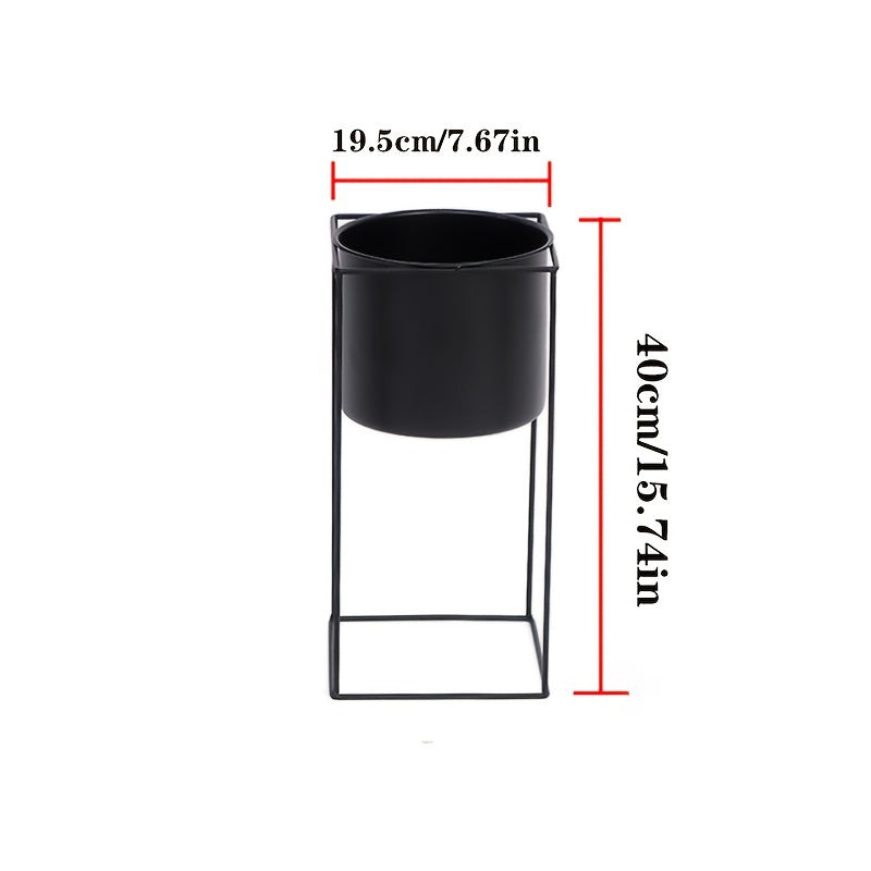 Suporte de Metal para Plantas em Ambientes Internos | Vaso Retangular Moderno Preto