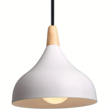 Modern Teardrop Pendant Light | Metal & Wood Hanging Lamp