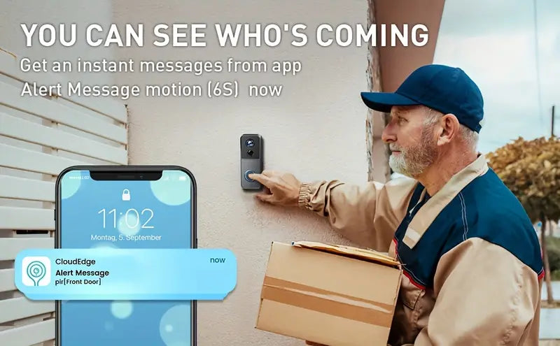 Campainha de Vídeo Wi-Fi Sem Fio