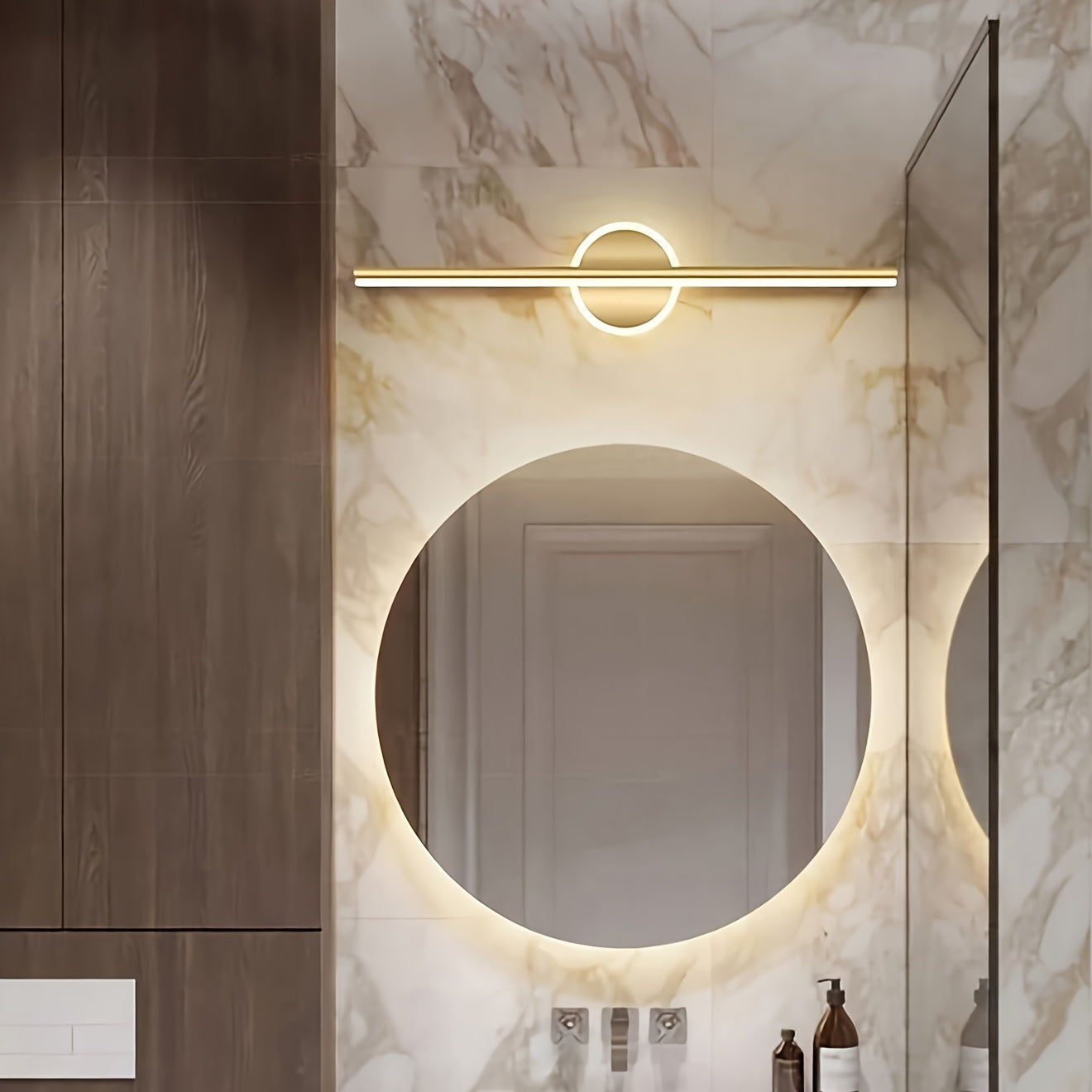 Arandela de LED Luxe | Luminária de Parede Minimalista Preta e Dourada