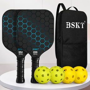 Conjunto de Raquetes de Pickleball de Fibra de Vidro Leves com Bolas