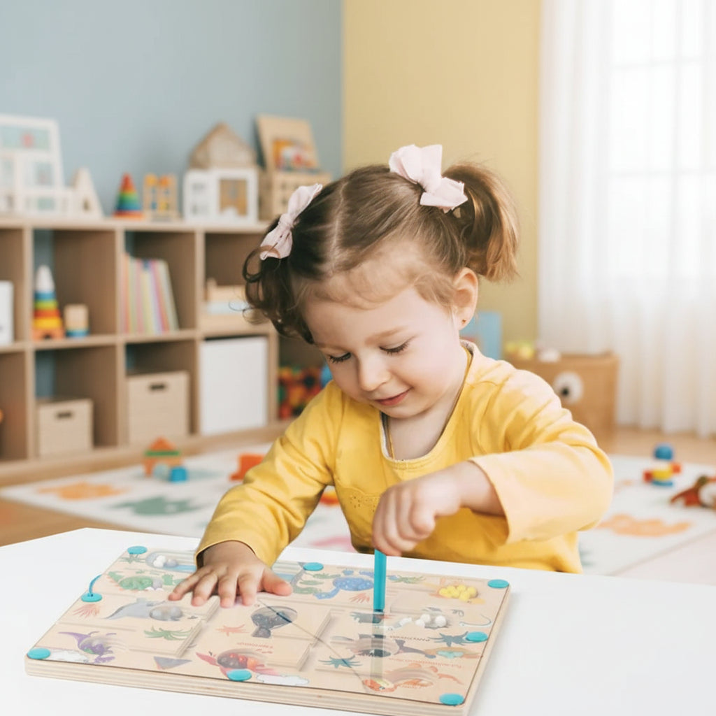 Brinquedo Educativo para Crianças Pequenas Labirinto de Dinossauro para Habilidades Motoras Finas