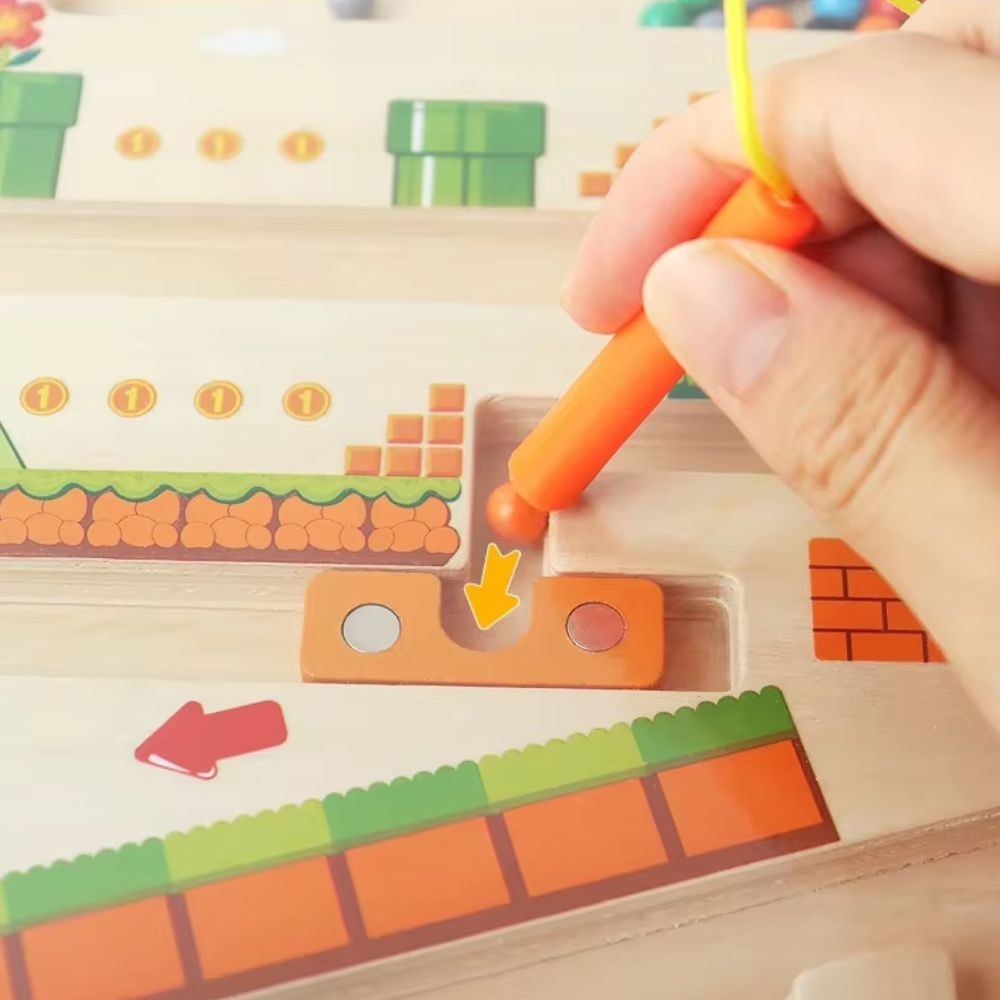 Brinquedo Educativo para Crianças Pequenas Labirinto Magnético de Habilidades Motoras Finas