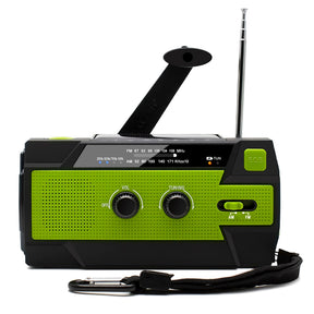 Rádio de Emergência Portátil com Manivela para Sobrevivência