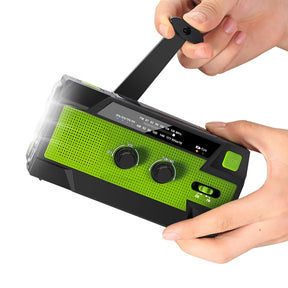 Rádio de Emergência Portátil com Manivela para Sobrevivência