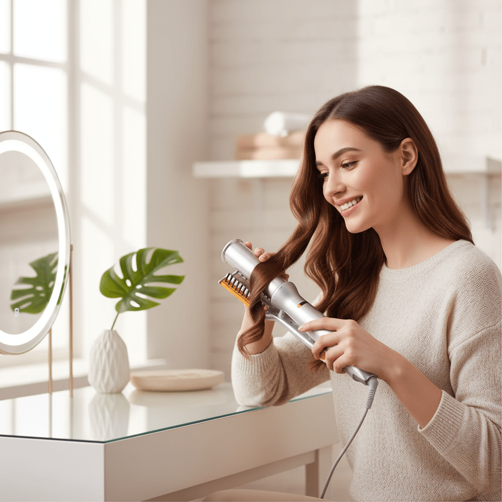 Escova Rotativa 2 em 1 – Modelagem, Alisamento e Secagem Automática