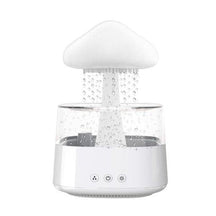 Luminária de Mesa 2 em 1: Umidificador de Nuvem de Chuva, Difusor de Óleo Essencial Zen e Abajur de Cogumelo com Efeito de Chuva