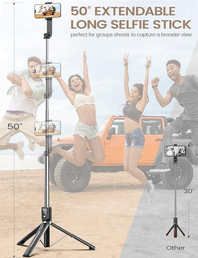 Bastão de Selfie Bluetooth 6 em 1 Sem Fio com Luz de Preenchimento