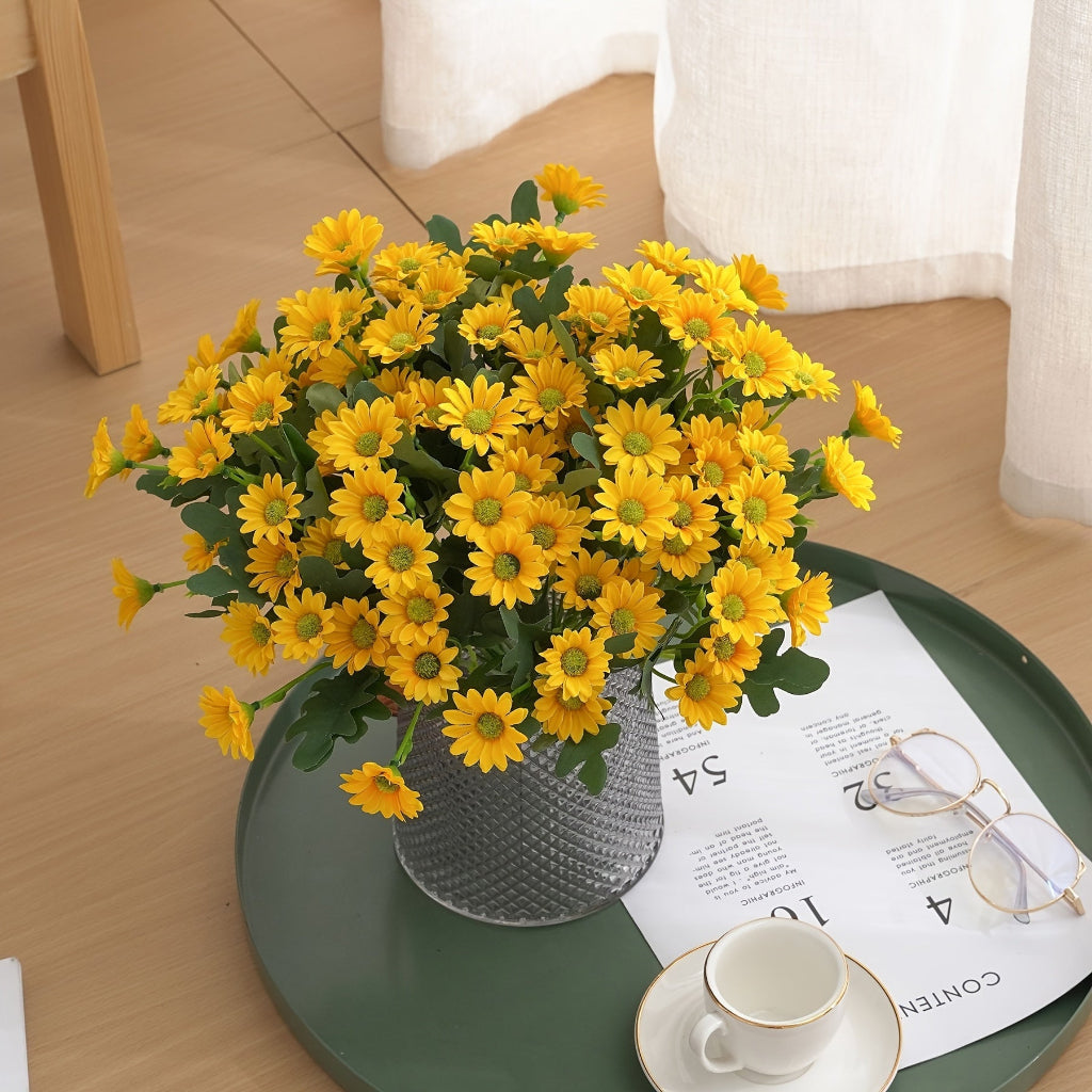Arranjo de Flores Artificiais de Margarida para Centro de Mesa de Dia das Mães