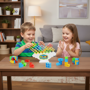 Jogo de Tabuleiro em Família de Empilhar Blocos Diversão para Todas as Idades