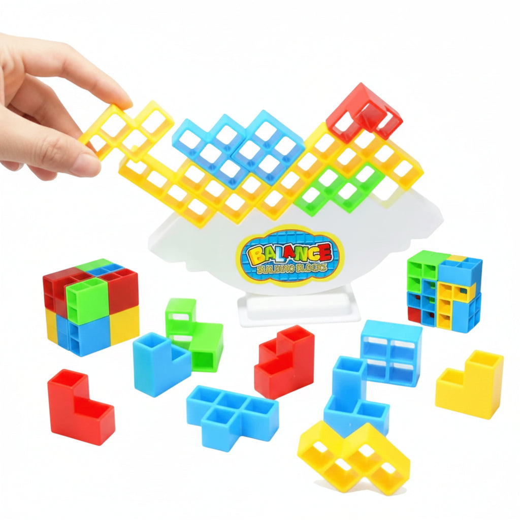 Jogo de Tabuleiro em Família de Empilhar Blocos Diversão para Todas as Idades