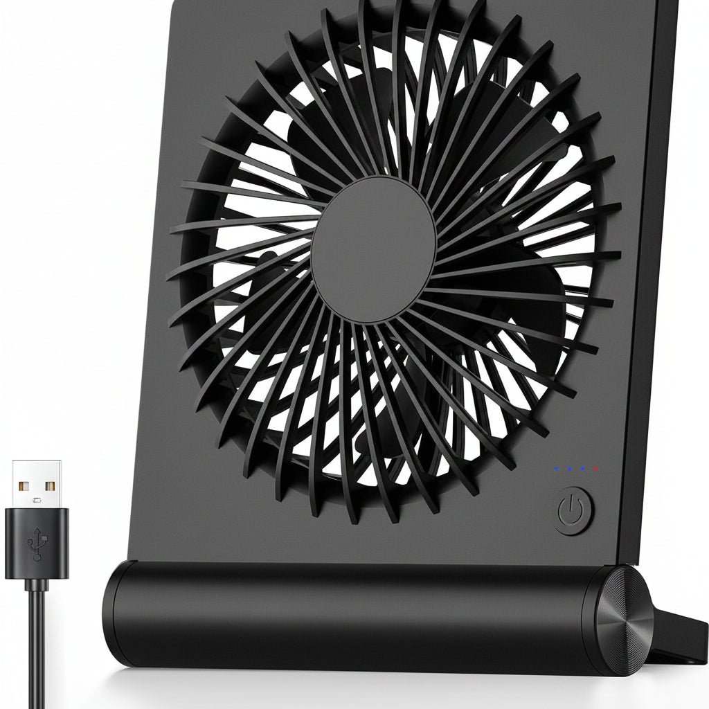 Ventilador de Mesa Portátil USB Compacto Dobrável com Clipe