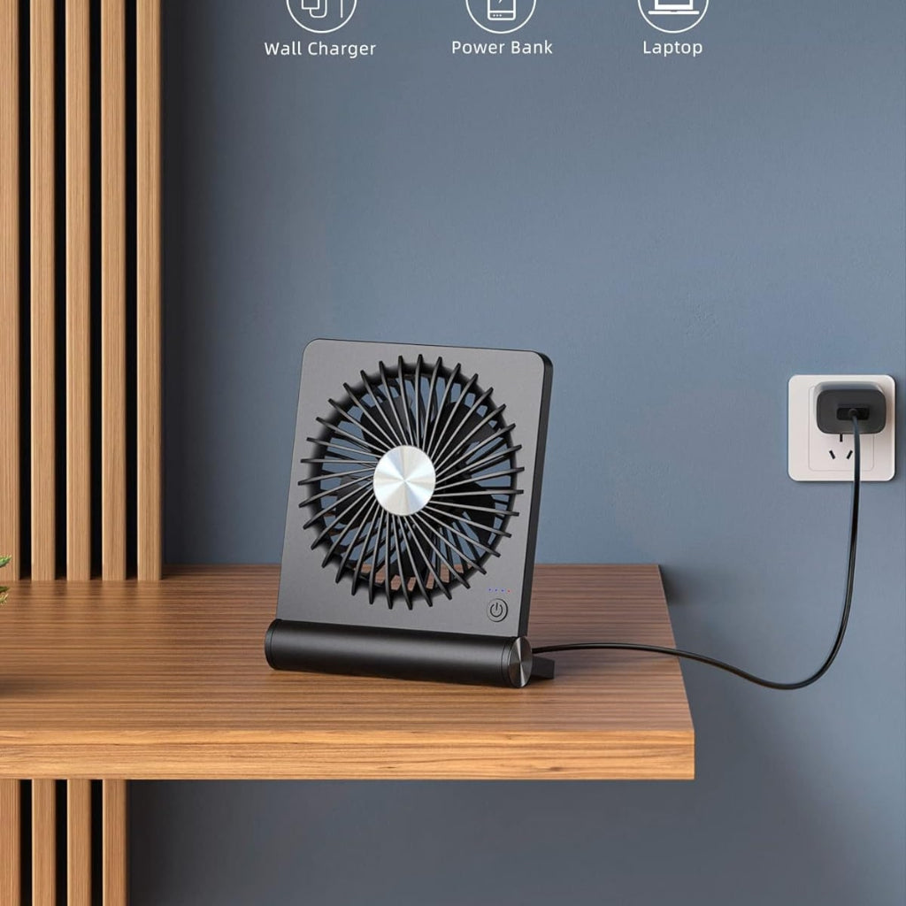Ventilador de Mesa Portátil USB Compacto Dobrável com Clipe
