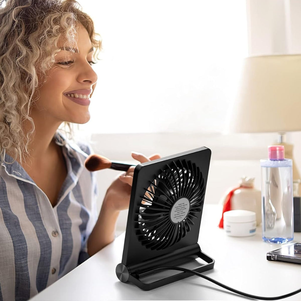 Ventilador de Mesa Portátil USB Compacto Dobrável com Clipe