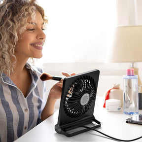 Ventilador de Mesa Portátil USB Compacto Dobrável com Clipe