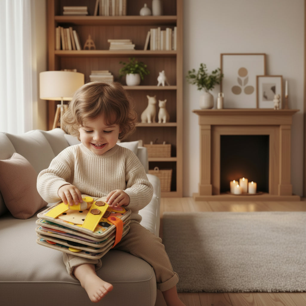 Conjunto de Livros de Feltro Brinquedo Educativo Interativo para Crianças Pequenas