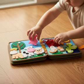 Conjunto de Livros de Feltro Brinquedo Educativo Interativo para Crianças Pequenas