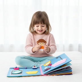 Conjunto de Livros de Feltro Brinquedo Educativo Interativo para Crianças Pequenas