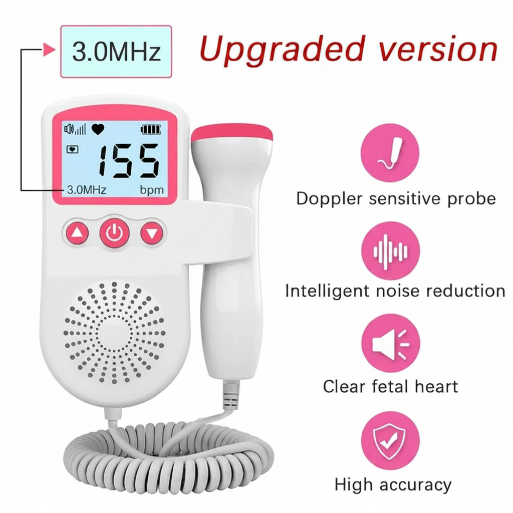 Dispositivo Portátil de Monitoramento de Frequência Cardíaca Fetal com Visor Digital