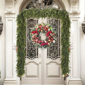 Guirlanda de Natal Artificial Folhagem Decoração Art Déco para Lareira e Escada