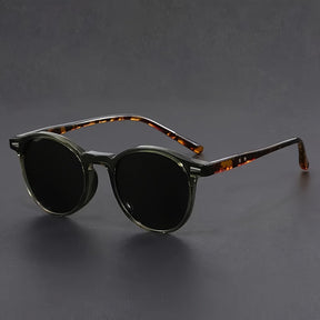 Men's Retro Round Sunglasses – Tortoiseshell Lightweight Frame & UV400